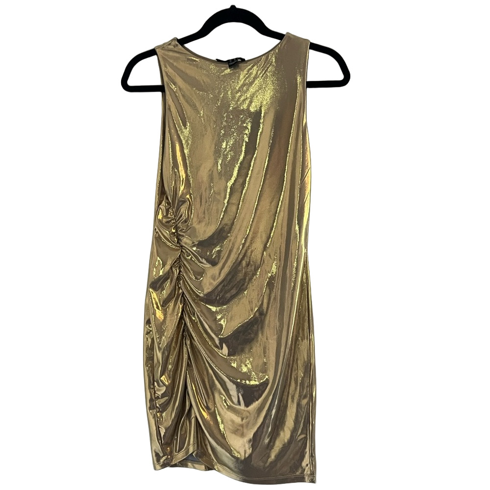 Charlotte Russe Shimmering Gold Sleeveless Dress